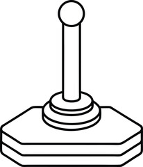 joystick icon line art vector illustration on transparent background	
