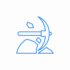 pickaxe mining icon sign vector