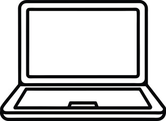 laptop icon line art vector illustration on transparent background	
