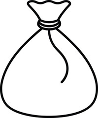money bag icon line art vector illustration on transparent background	
