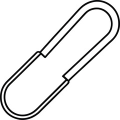 paperclip icon line art vector illustration on transparent background	
