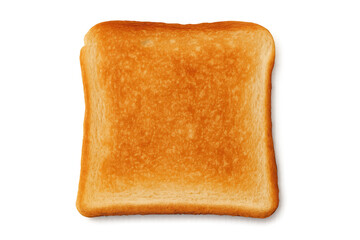 Toasted slice of bread isolated on transparent background, perfect for breakfast or snack visuals