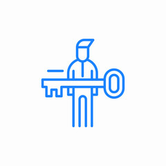 Fototapeta premium user key icon sign vector