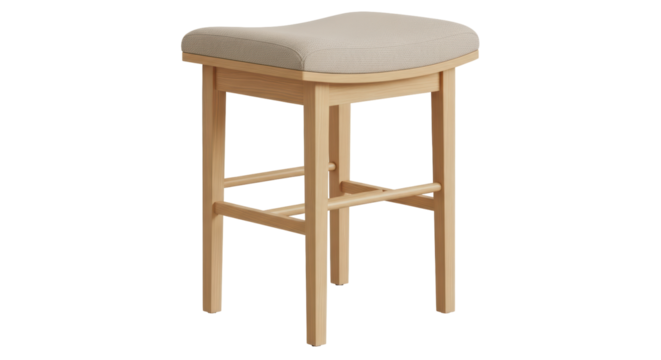 Isolated Wooden Bar Stool