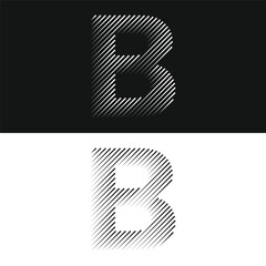 Letter b lines abstract modern art vector illustration