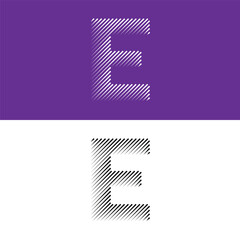 Letter E lines abstract modern art vector illustration