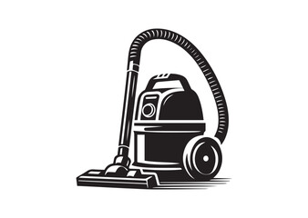 Fototapeta premium Vacuum Cleaner Silhouette black vector Illustration