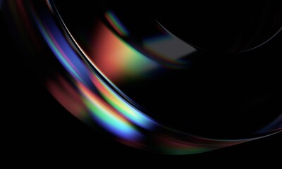 Naklejka na ściany i meble Abstract minimalist design, iridescent glass shape, 3d render