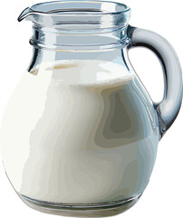Glass pitcher filled with fresh milk a refreshing healthy beverage concept