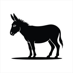donkey icon vector silhouette on white background.