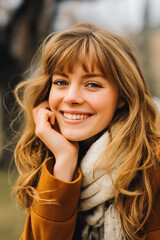 Young woman outdoors, smiling