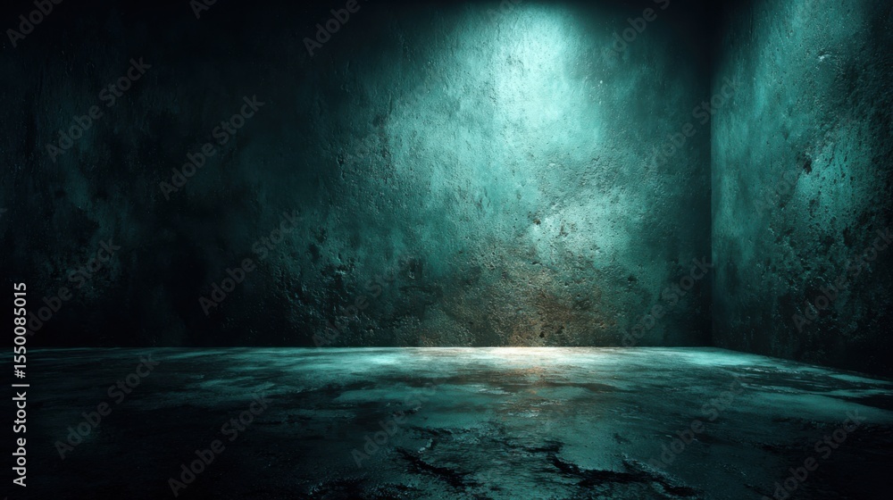 Aufkleber an empty industrial setting features textured walls illuminated by soft lighting from above. the flo