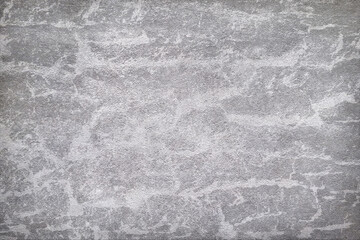 Texture of gray polished concrete background. Light plaster wallpaper with rough cement texture. Empty grunge wall concept or floor backdrop. Abstract surface mockup. Top view, close up, copy space
