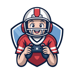 Football Esports Mascot Logo – Vector Icon Illustration of Aggressive Sport Avatar | Gaming Team Emblem for Twitch, YouTube, Tournament Branding & Merchandise

