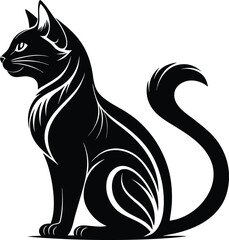 Cat Silhouette Vector Set – Black Cat Silhouettes in Various Poses | Pet Animal Clipart for Logos, Wall Art, T-Shirts, Stickers, Halloween Decor & DIY Craft Projects

