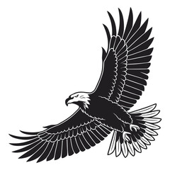 Wild eagle soaring silhouette black vector design vector