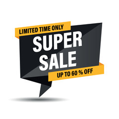 Super Sale Banner: Limited Time Only, Up to 60% Off!