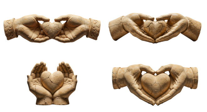 Hands forming heart shape and holding heart symbol  - Concept of a set of isolated photorealistic images on a transparent background   - Powered by Adobe