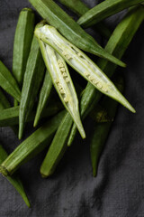 fresh green okra