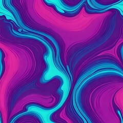 Vibrant Abstract Fluid Art with Purple and Blue Swirls on Colorful Background