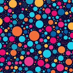 Colorful Circle Pattern with Dots and Curved Lines