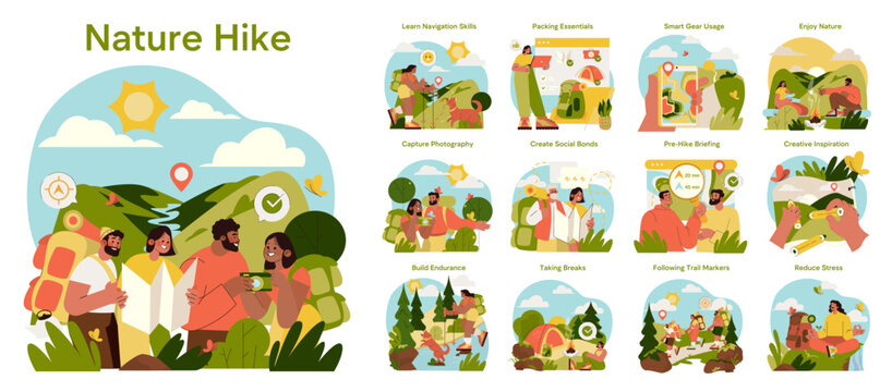 Group Enjoying Nature Hike with Scenic View