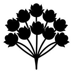 A silhouette vector illustration with a clove stalk