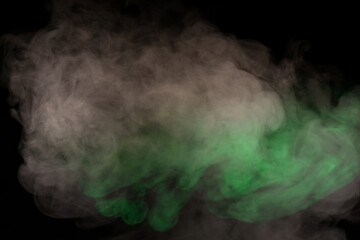 Yellow and pink steam on a black background.