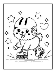 Fototapeta premium cute cat coloring pages for kids