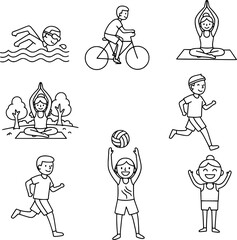 Naklejka premium Summer Doodle Icons – Hand-Sketched Style Set