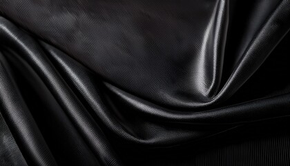 Obraz premium black textured nylon fabric background with reflective sheen for web design print materials branding mockups or digital surface pattern resources
