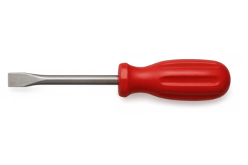 Classic red screwdriver isolated on transparent background, perfect for diy and construction projects