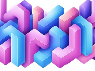 Fototapeta premium Abstract 3D shapes in vibrant colors