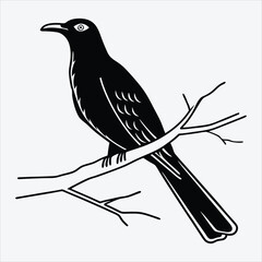 Cuckoo line art White background illustration Generative Ai