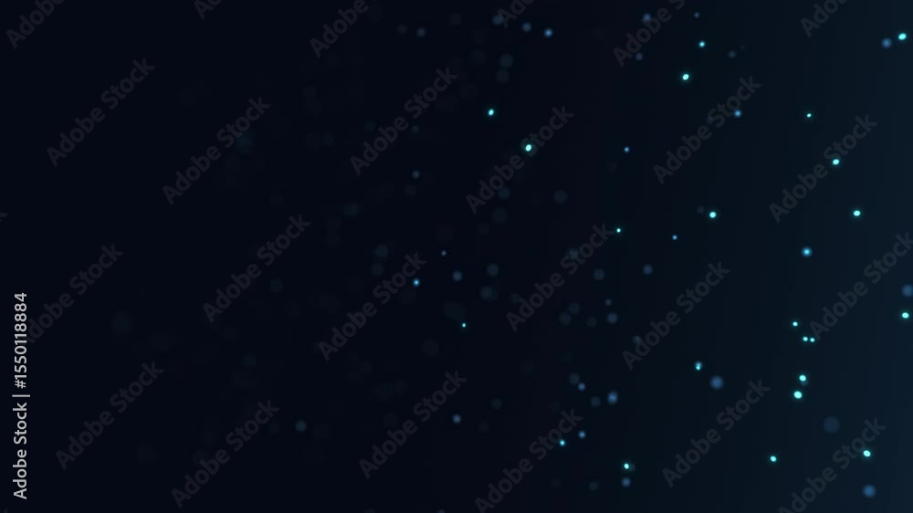 Poster abstract digital background with floating, glowing blue particles. represents technology, data flow,