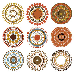 Australian  patterns set. Vector illustration	
