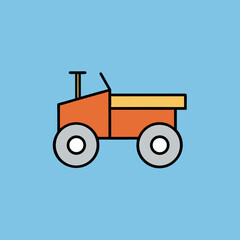 Fototapeta premium Small orange dump truck cartoon illustration