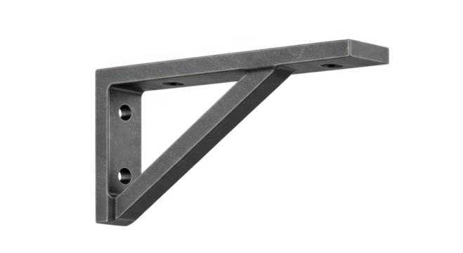 Metal shelf bracket in industrial style with grey finish  