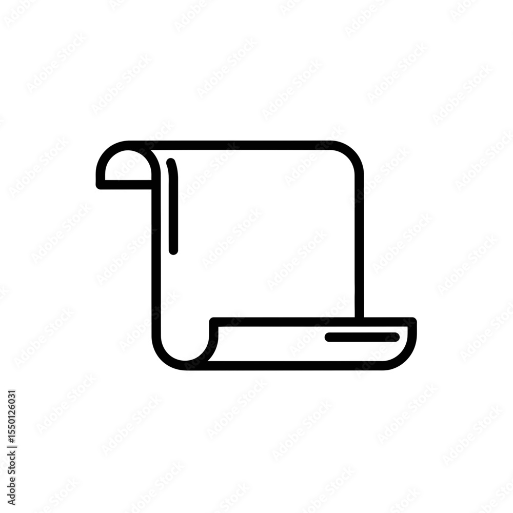Poster vector icon of a scroll document in minimalistic style