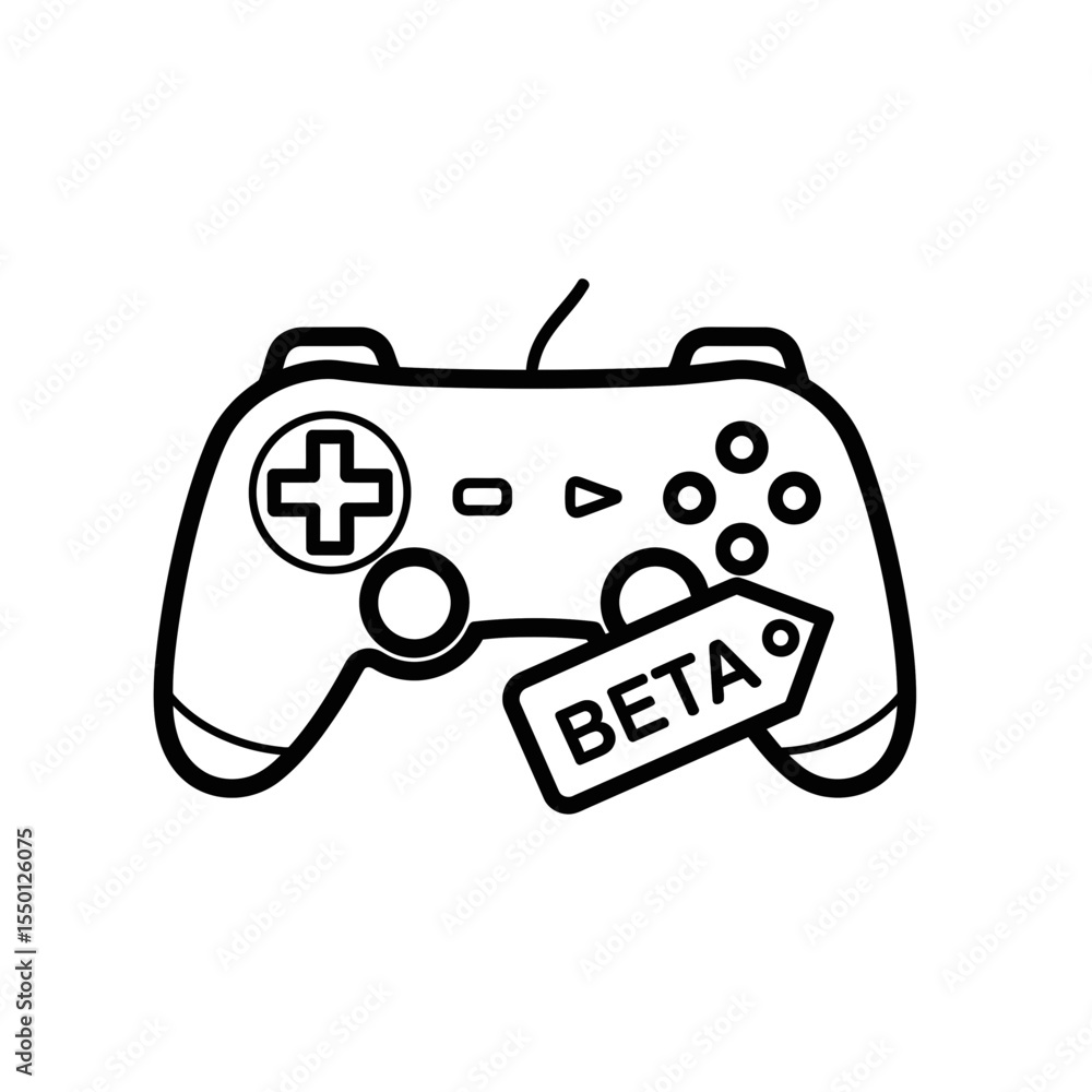 Aufkleber vector gaming controller icon with beta tag