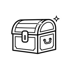 Vector Icon of a Treasure Chest with Sparkles  