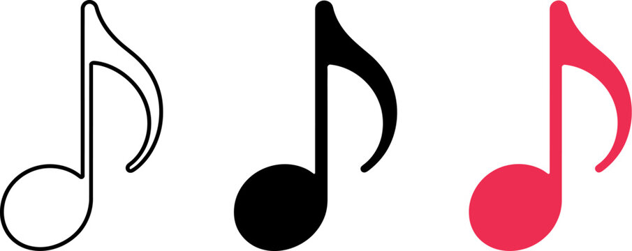 Music note vector illustration for musical notation and melody design and music symbol graphic art editable stock vector