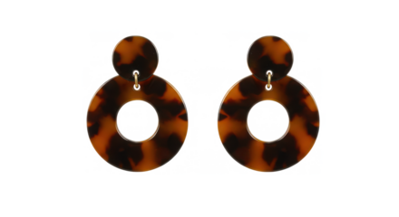 Tortoiseshell earrings in circular design with cutout details  