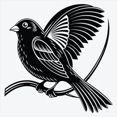 Obraz premium Blue Jay line art White background illustration Generative Ai