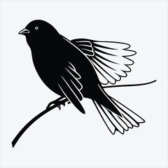 Blue Jay line art White background illustration Generative Ai