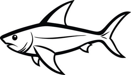 Stylized bala shark illustration with vibrant aquatic colors and bold outlines