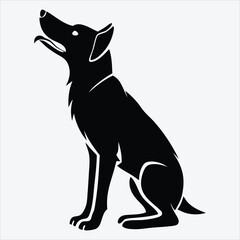 Avocet Dog line art White background illustration Generative Ai