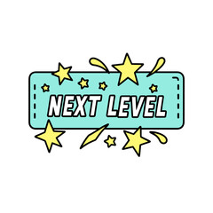 Obraz premium Next Level gaming graphic design with stars and playful elements 