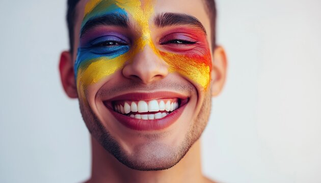 Gay Man Displaying Pride And Confidence In Makeup, Promoting Equality And Diversity With Non-Binary Expression Captured On Camera. - Powered by Adobe
