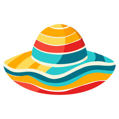 Summer Hat in Watercolor Style